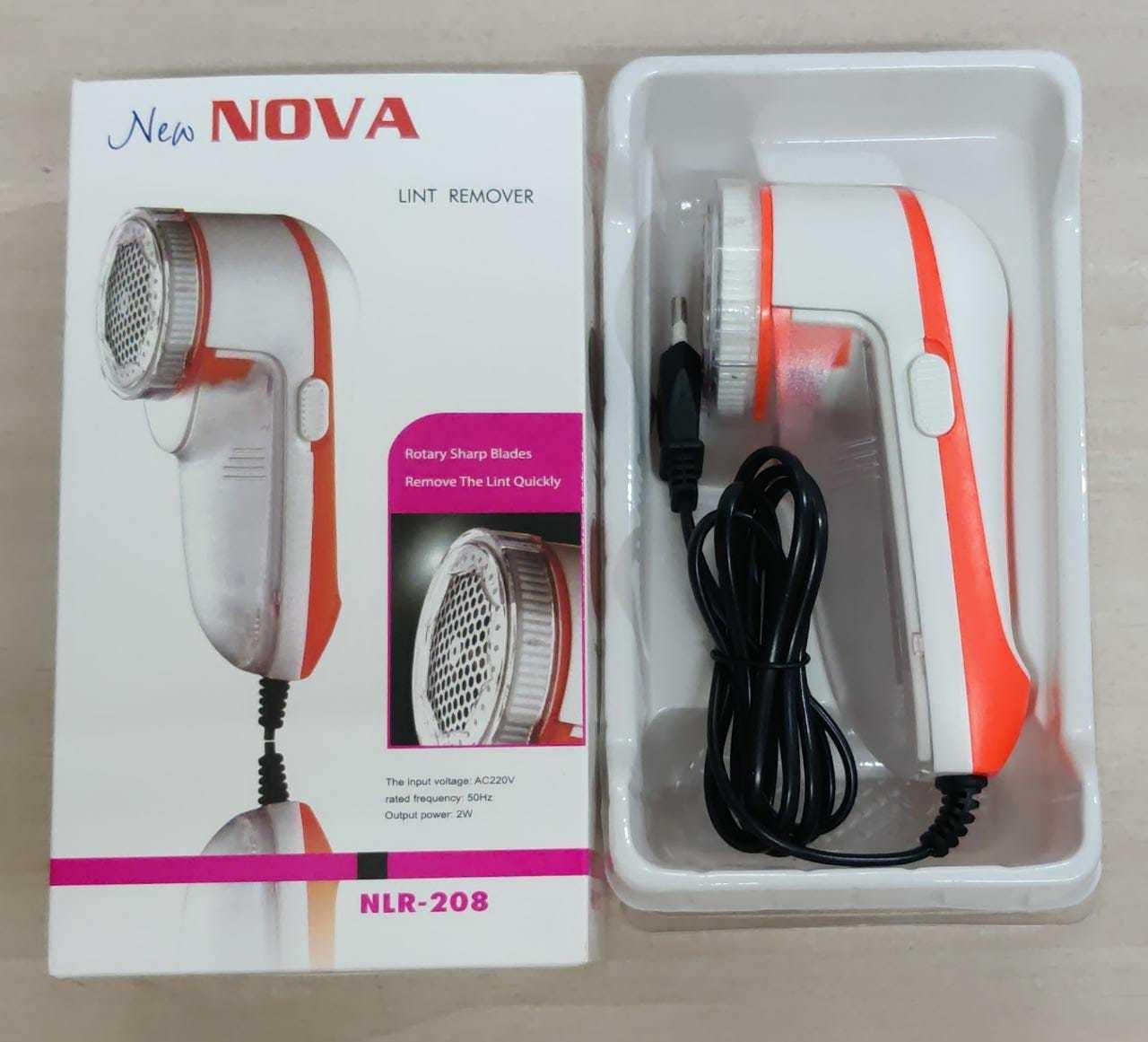 NOVA Portable Electric Lint Remover for Clothes | Fabric Shaver & Fuzz Remover | 3-Blade Powerful Motor | Reusable Sweater Defuzzer | AC Plug & Play