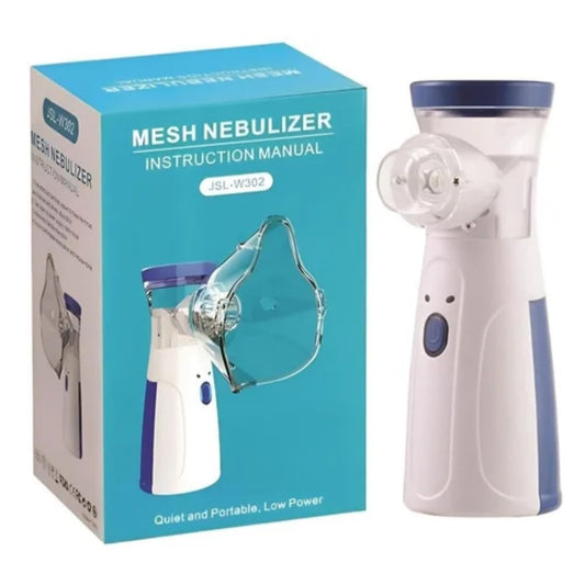 Portable Mesh Nebulizer for Kids & Adults | Quiet Handheld Inhaler Machine for Breathing Difficulties, Cough, Asthma & Rhinitis | Cordless Ultrasonic Vaporizer with Type-C Charging & Dual Mask Set (Model: JSL-W302)