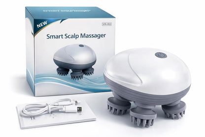Smart Electric Head Scalp Massager with Soft Silicone Massage Claws, Rechargeable Hair Growth Device for Stress Relief, Portable Waterproof Scalp Care Massager