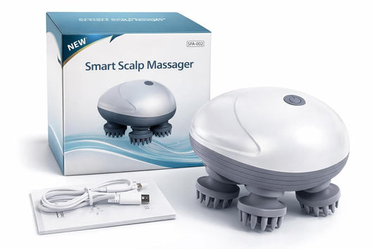 Smart Electric Head Scalp Massager with Soft Silicone Massage Claws, Rechargeable Hair Growth Device for Stress Relief, Portable Waterproof Scalp Care Massager