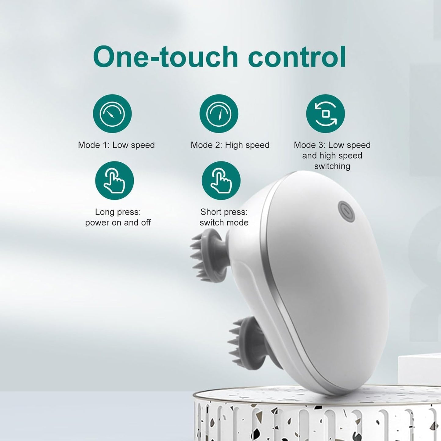 Smart Electric Head Scalp Massager with Soft Silicone Massage Claws, Rechargeable Hair Growth Device for Stress Relief, Portable Waterproof Scalp Care Massager