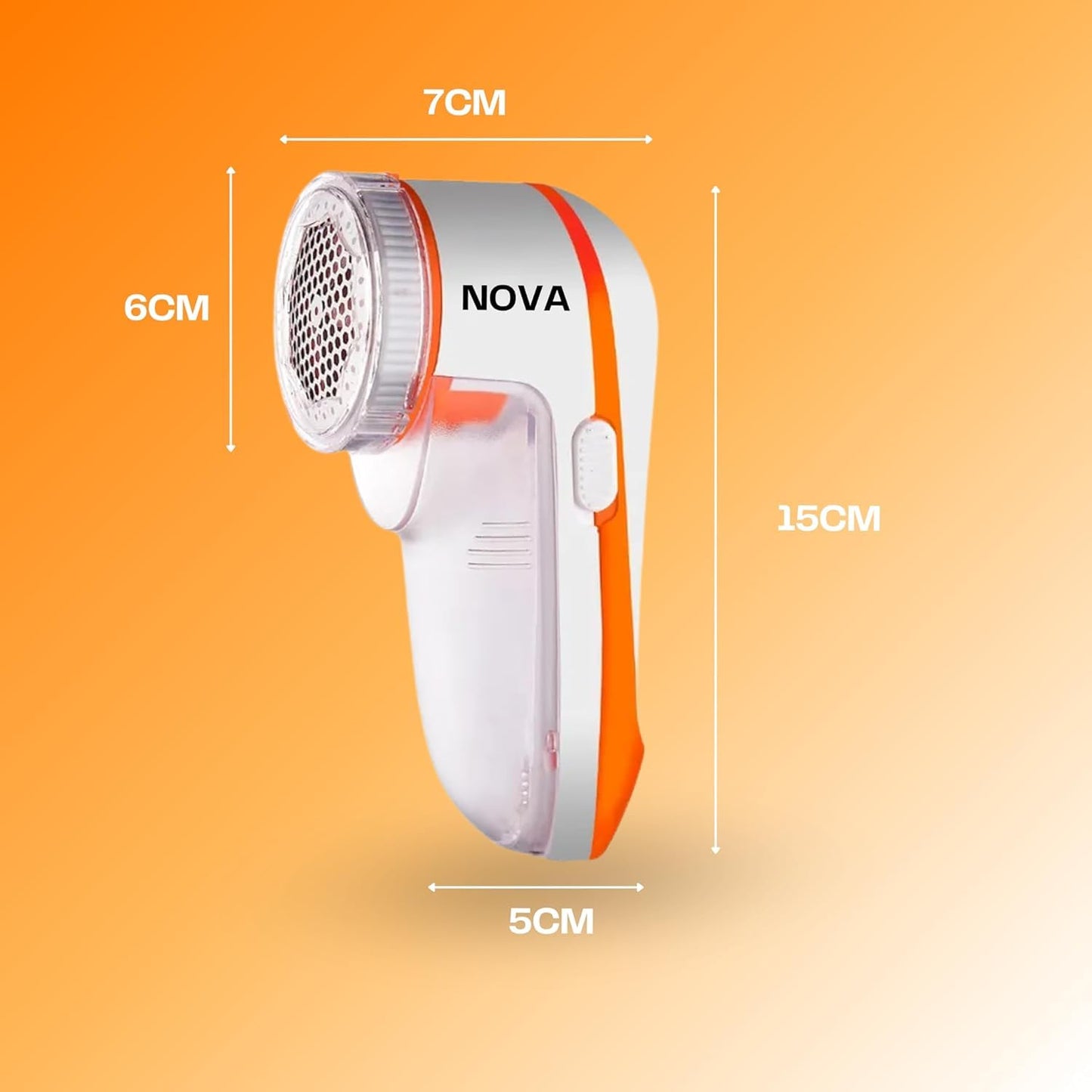 NOVA Portable Electric Lint Remover for Clothes | Fabric Shaver & Fuzz Remover | 3-Blade Powerful Motor | Reusable Sweater Defuzzer | AC Plug & Play