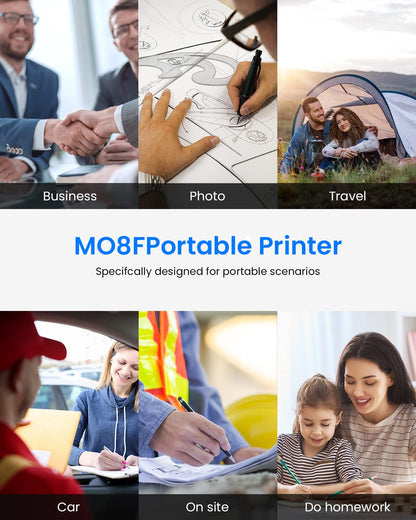 M08F Portable Wireless Thermal Printer – Inkless Bluetooth Mobile Printer for A4/Letter Size Documents